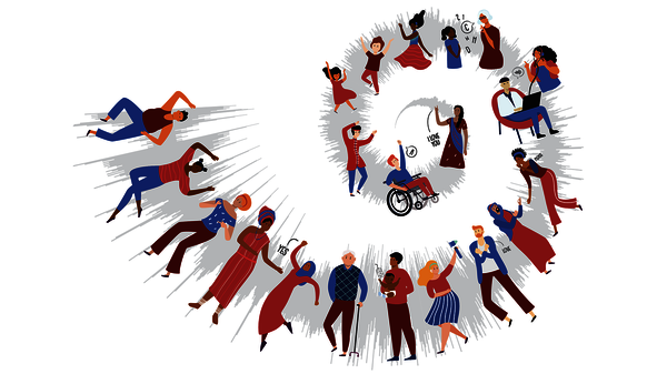 Illustration of people celebrating